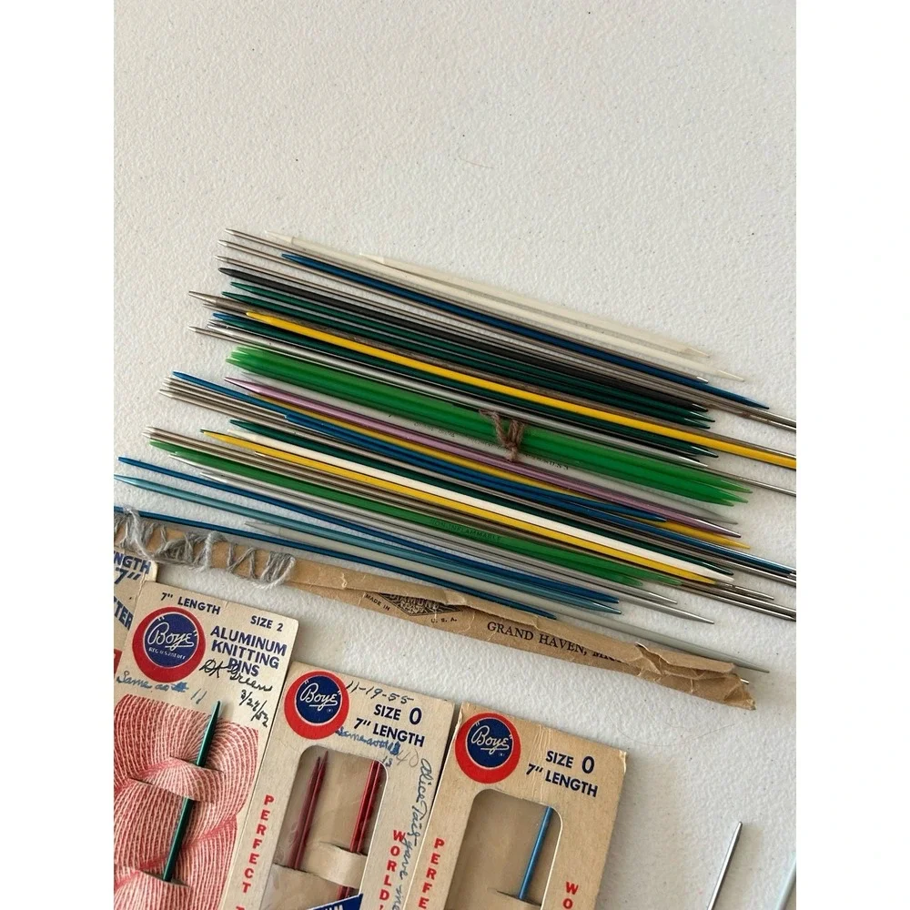 VTG Boye & Hero KNITTING‎ PINS Steel Aluminum Various Sizes & Colors LOT of 100!